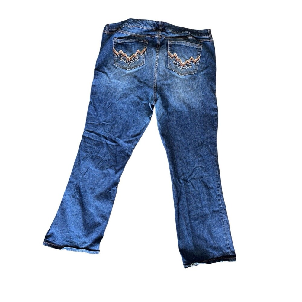 Torrid Western Cowgirl Stitched Mid Rise Boot Cut Stretch Jeans Sz 20 Y2K Style